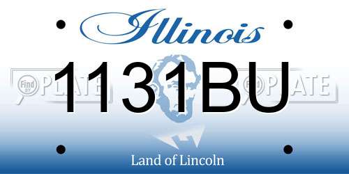 1131BU Illinois License Plate
