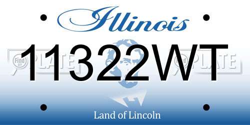 11322WT Illinois License Plate