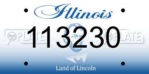 113230 Illinois License Plate