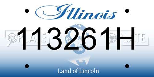 113261H Illinois License Plate