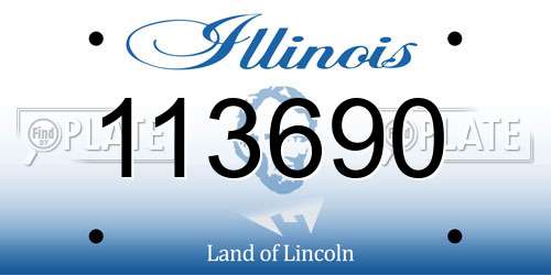 113690 Illinois License Plate