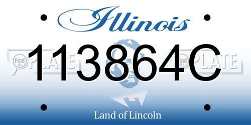 113864C Illinois License Plate