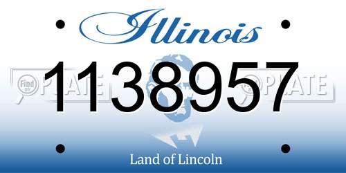1138957 Illinois License Plate
