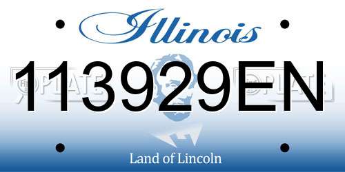 113929EN Illinois License Plate
