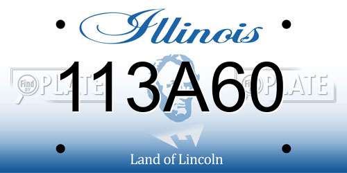 113A60 Illinois License Plate