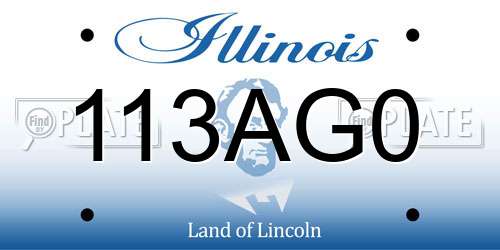 113AG0 Illinois License Plate