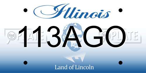 113AGO Illinois License Plate
