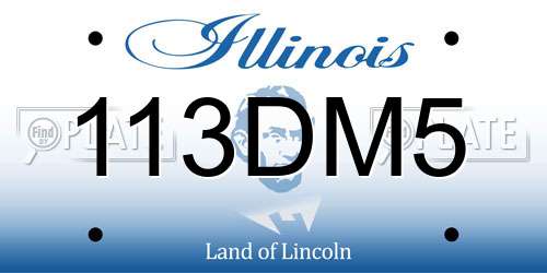 113DM5 Illinois License Plate