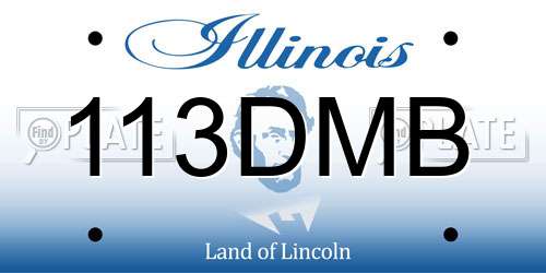 113DMB Illinois License Plate