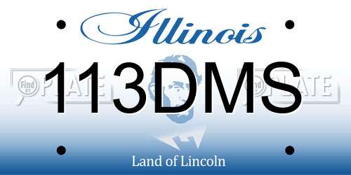 113DMS Illinois License Plate