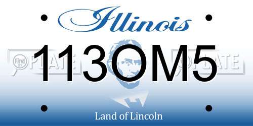 113OM5 Illinois License Plate