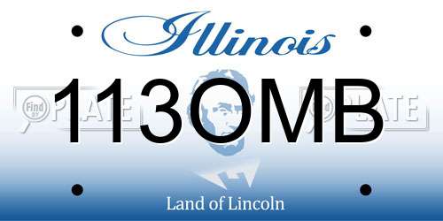 113OMB Illinois License Plate