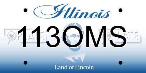 113OMS Illinois License Plate