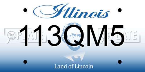 113QM5 Illinois License Plate