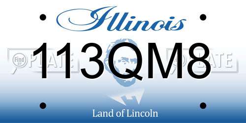 113QM8 Illinois License Plate