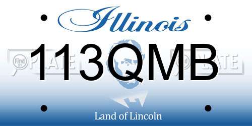 113QMB Illinois License Plate
