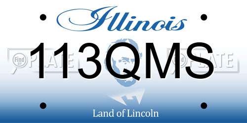 113QMS Illinois License Plate