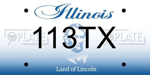 113TX Illinois License Plate