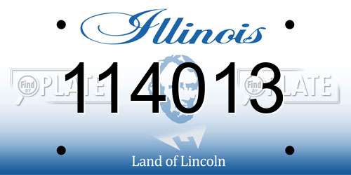 114013 Illinois License Plate