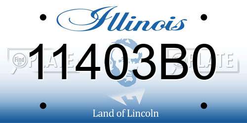 11403B0 Illinois License Plate