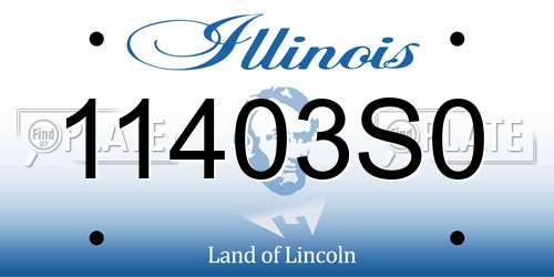 11403S0 Illinois License Plate