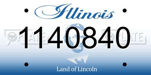 1140840 Illinois License Plate