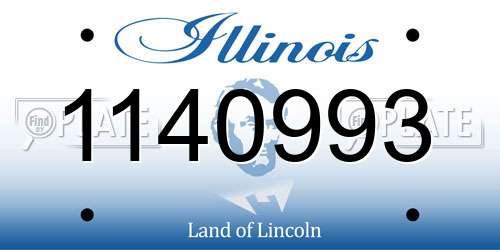 1140993 Illinois License Plate