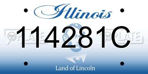 114281C Illinois License Plate