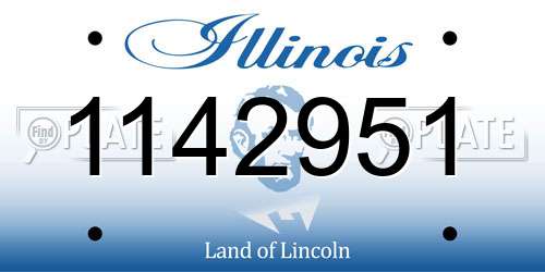 1142951 Illinois License Plate
