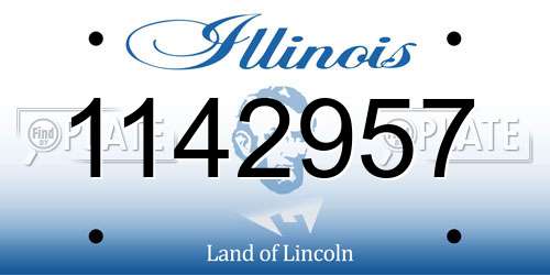 1142957 Illinois License Plate