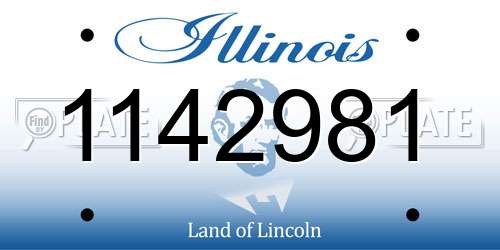 1142981 Illinois License Plate