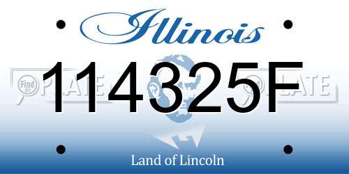 114325F Illinois License Plate