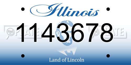 1143678 Illinois License Plate