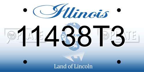 11438T3 Illinois License Plate