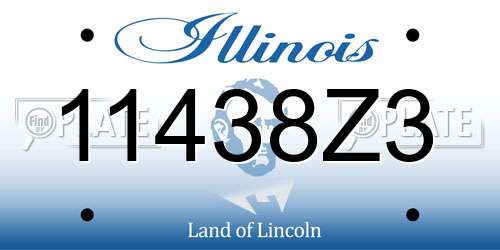 11438Z3 Illinois License Plate