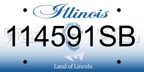 114591SB Illinois License Plate