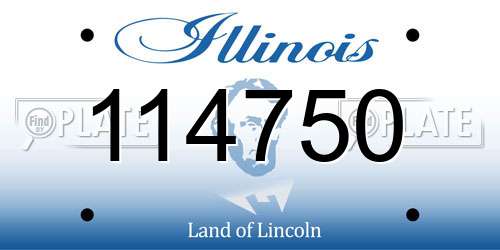 114750 Illinois License Plate