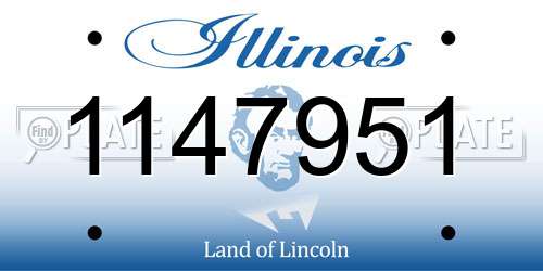 1147951 Illinois License Plate