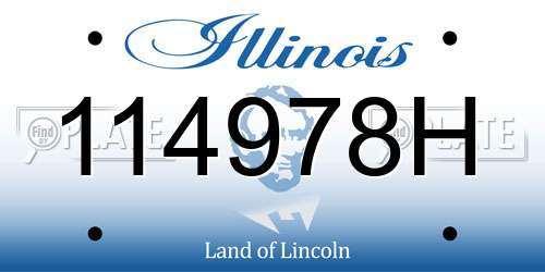 114978H Illinois License Plate