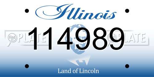 114989 Illinois License Plate