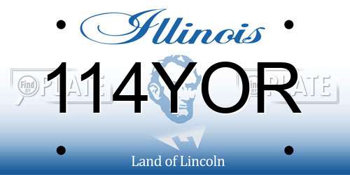 114YOR Illinois License Plate