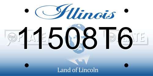 11508T6 Illinois License Plate