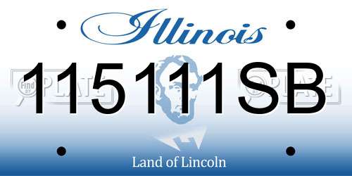 115111SB Illinois License Plate