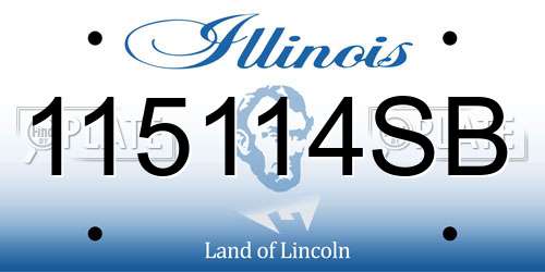 115114SB Illinois License Plate
