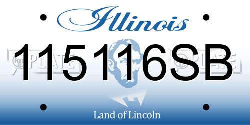 115116SB Illinois License Plate
