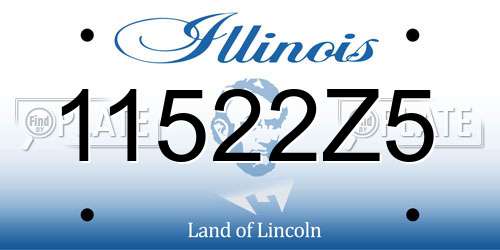 11522Z5 Illinois License Plate