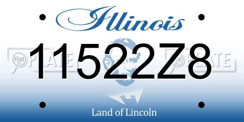 11522Z8 Illinois License Plate