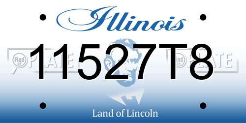 11527T8 Illinois License Plate