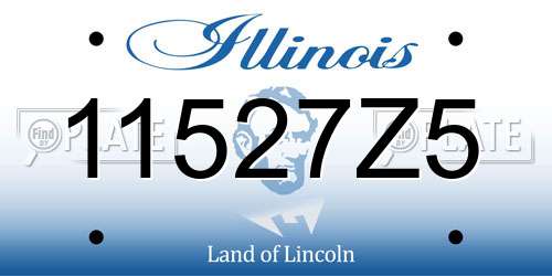 11527Z5 Illinois License Plate