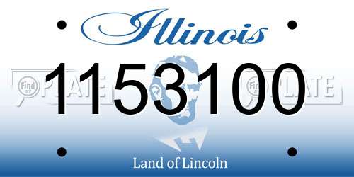 1153100 Illinois License Plate